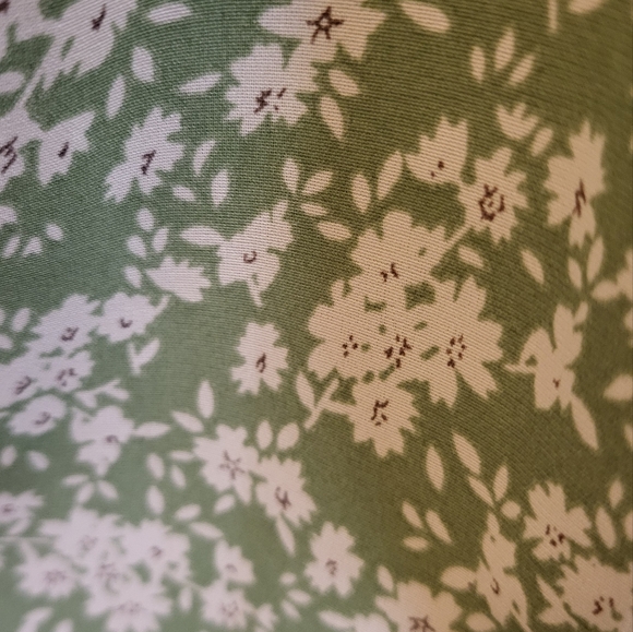 Pinkblush Maternity Light Olive Floral Smocked Tie Back Maternity Dress - Picture 5 of 6